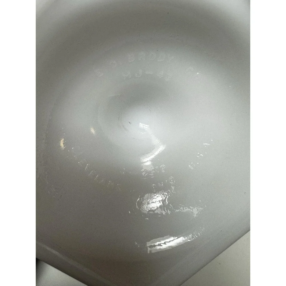 Vintage Pair  E. O. Brody Large Footed White Milk Glass Vase‎ Cleveland Ohio USA